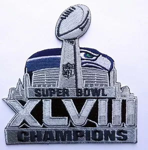 Super Bowl 48 XLVIII Patch Seattle Seahawks aufbügeln oder genäht (4X4 Inch -S1) - Bild 1 von 1