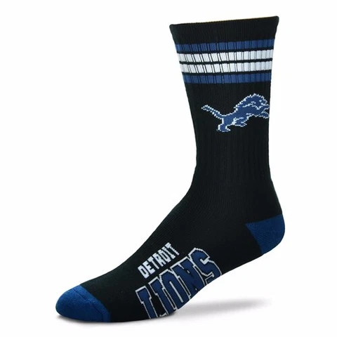 Detroit Lions NFL FBF Youth Sized Kids 4 Stripe Deuce Socks Cover