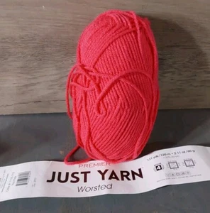 Just Yarn Premier Worsted 4 Mediano 131 Yardas 2oz 1 Madeja Acrílico Rosa Caliente - Imagen 1 de 4