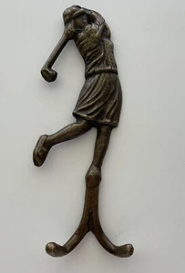 Andrea von Sadek Frau Golfer Haken Kleiderbügel Golf Sport Messing Metall 6 Zoll - Bild 1 von 8