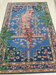Bengal Tiger Hand-Tufted 100% Wool Soft Area Rug For Living Room , Home Decore.. - Picture 1 of 4