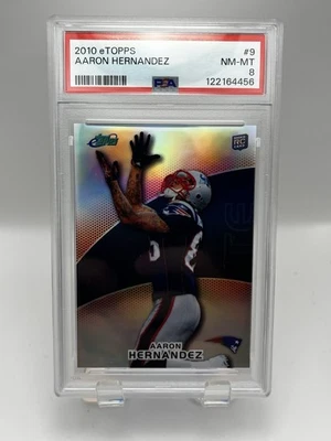 2010 eTopps - Aaron Hernandez #9 /749 (RC) PSA 8 - Image 1 of 2