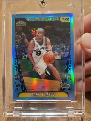 2001-02 Topps Chrome Refractor Tony Parker #155 Rookie HOF stunning 😍look 👌  - Image 1 of 4
