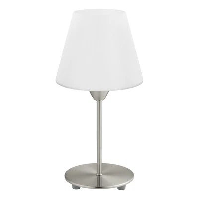 Lampada Da Tavolo Moderna Damasco 1 Acciaio Nichel Satinato 1 Luce E14 - Immagine 1 di 3