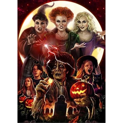 Kits de Pintura de Diamantes para Adultos, Arte de Diamantes Halloween HD Lienzo Hágalo Usted Mismo 5D Completo... Foto 1 de 4