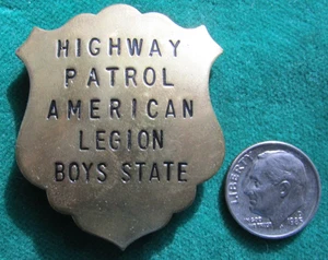 vintage BOYS STATE BADGE  Highway Patrol American Legion High School boys pin - Picture 1 of 5