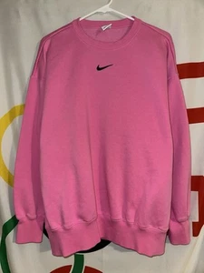Nike Center Swoosh Sweatshirt Large Pink Pullover Crewneck Modern - Picture 1 of 6