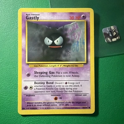 Pokémon Card Gastly 50/102 Base Set Unlimited WOTC Vintage LP/NM - Image 1 of 2