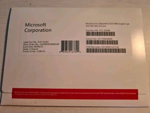 Microsoft Windows Server 2025 Datacenter 16 Core. New Pack. DVD And Activation - Picture 1 of 2