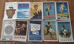 Vtg 1972 Olympic Games Prints Set of 10 2 Sided Placemat/Poster 11x17 BC Comics - Picture 1 of 4