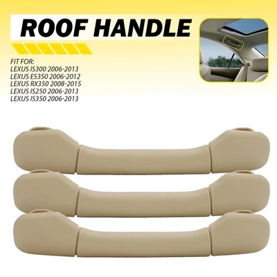Manija de tracción de techo interior beige beige de 3 piezas para 06-15 Lexus ES350 RX350 IS250 IS350 Foto 1 de 4