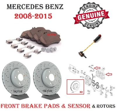 Juego Pastillas Freno Delanteras Mercedes y 2 Rotores 295mm con Sensor C230 C250 C300 Original Foto 1 de 4