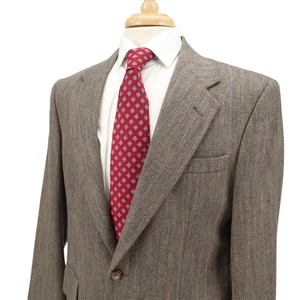 VTG Stafford USA Brown Multicolor Herringbone "Tweed" Blazer Sport Jacket 40S - Picture 1 of 17