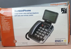 Téléphone écran GeeMarc son clair grand écran voix et texte téléphone sourd RNID - Photo 1/8