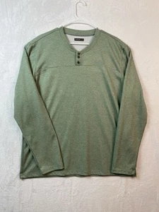 Hi-Tec Mens Henley XL Long Sleeve Heathered Green Pullover 3 Button - Picture 1 of 9