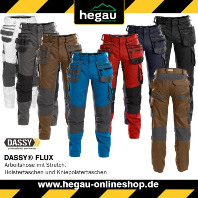 DASSY® Flux moderne Herren Arbeitshose mit Stretch, Holstertaschen