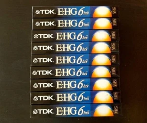 9 TDK E-HG 6 hrs EP ultimate performance VHS T120-EHGBH video tapes new sealed - Picture 1 of 4