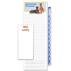 Doberman To Do List Magnetic Shopping Pad Notepad & Pencil Gift Set - Picture 1 of 1