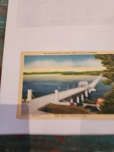 Vintage Postkarte Lake Washington Floating Bridge Seattle Washington - Bild 1 von 6