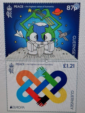 GEURNSEY 2023  EUROPA CEPT  PEACE AND HUMANITY  SET MNH Cover