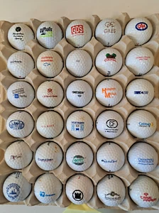 30 Logo Golf Balls Lot #041 Courses Brands Advertising Collectible vtg Assorted - Picture 1 of 5