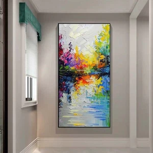 original scenery Abstract Handpainted Oil Painting On Canvas Home Room green - Picture 1 of 4
