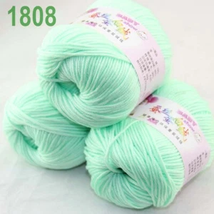 Sale 3BallsX50gr Baby 4Ply Rugs Cashmere Silk Wool hand knitting Crochet Yarn 08 - Picture 1 of 23