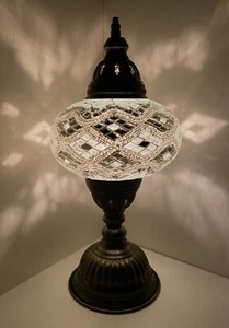 Lámpara de mosaico L lámparas de mosaico orientales lámpara de mesa luces de Samarcanda PLATA - Imagen 1 de 4