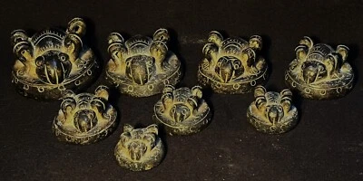 Raro Antiguo Opio Peso Araña Juego de 8 Bronce Hermoso Foto 1 de 4