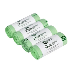 10 Litre x 100 All-Green Compostable Bags for Kitchen Caddy-EN13432 Caddy Liners - Picture 1 of 5