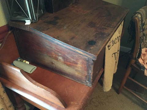 antique slant top pine Desk/ box Cover