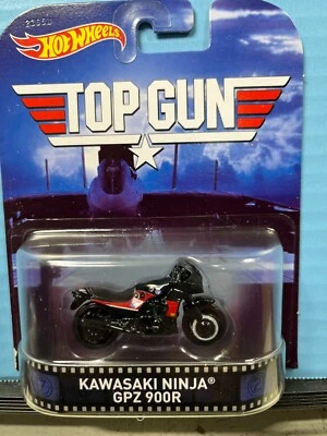 1/64 HOT WHEELS TOP GUN KAWASAKI NINJA GPZ 900R ENTRETENIMIENTO RETRO JINETE REAL Foto 1 de 2