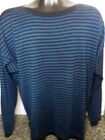 Izod Lacoste Mens Crewneck Striped Sweater Navy and Blue SZ 7 XL 100% Cotton
