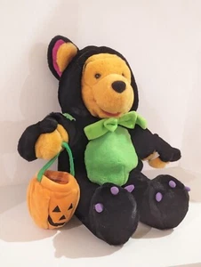 Disney Store Halloween Plush Winnie the Pooh Bear in Black Scaredy Cat Costume - Picture 1 of 11