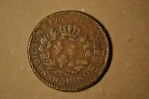 1767-A French Colonies Sou- Double Struck- Very Fine. Nice Early Error Coin! - Picture 1 of 4