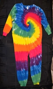 New Vivid Colored Tie Dye Childrens One Piece / Pajamas Size 4 Artisan Hand Made - Picture 1 of 3