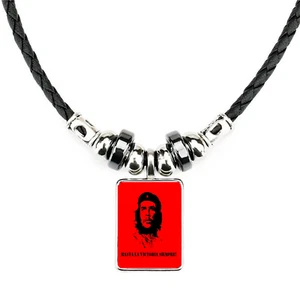Che Guevara rote Kuba weiche schwarze Seilhalskette mit Samt Geschenktüte - Bild 1 von 4