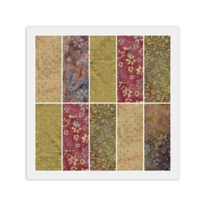 BATIK Jelly Roll - (20) 2 1/2" Strips, BROWN GREEN BEIGE, 100% Cotton Fabric - Picture 1 of 6