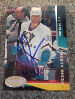 1993-94 PARKHURST STU GRIMSON ANAHEIM MIGHTY DUCKS #277 Autographed LOA - Image 1 of 2