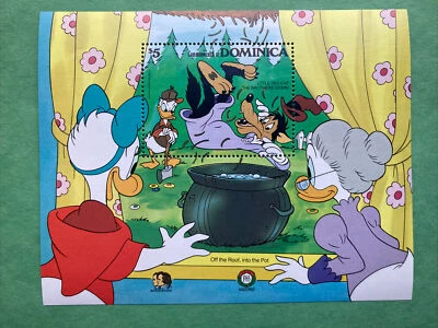 Disney Stamps: Off the Roof , Into the Pot ; 1985 from Dominica - Image 1 of 4