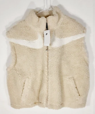 Nike Women’s Sportswear Swoosh Fleece Vest Sherpa Cream White Size 2X - Image 1 of 4