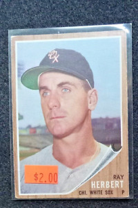 1962 Topps Baseball Card   #8 RAY HERBERT White Sox  VG/EX  Item 2