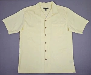 Duke Kahanamoku Hawaiian Shirt Mens L Rayon Bamboo Floral Textured Button Up - Picture 1 of 8