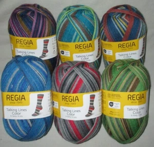 (66€/kg) 150gr REGIA Talking Lines color Sockenwolle 6-fach/6-fädig - Bild 1 von 10