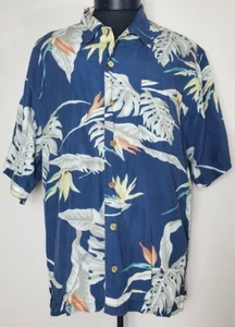 Mens Tommy Bahama Hawaiian Floral Button Front Shirt Relax 100% Rayon Sz Large - Picture 1 of 6