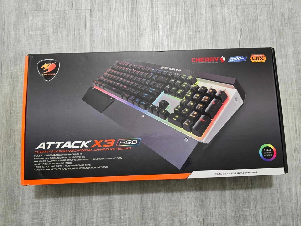 NEW Sealed Cougar Attack X3 RGB Cherry MX RGB Backlit Mechanical Gaming Keyboard - Image 1 of 2
