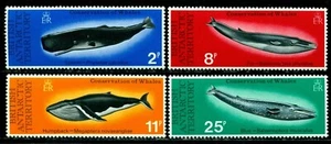 British Antarctic,BAT 1977 Humpback whale,Blue Whale,Wale,Baleine,M.64-7,MNH - Picture 1 of 2