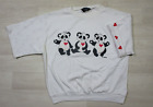 Vintage Zoo Crew Double Sleeve Panda Bears & Hearts 1980's USA Animal Nature (M)