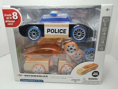 Automoblox Ultimate Series Chaser Racer 2-in-1 Police Cruiser Racecar Solid Wood - Image 1 of 4