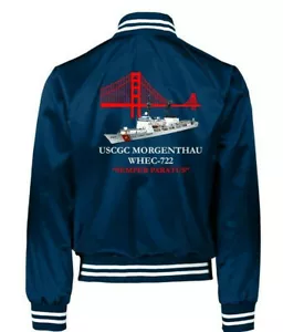 USCGC MORGENTHAU WHEC-722 COAST GUARD VINYL PRINT/BACK ONLY 1-SIDED SATIN JACKET - Picture 1 of 1